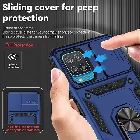 For Samsung Galaxy A12 5G Case Shockproof Armor Ring Stand Cover For Samsung A12 4G A 12 GalaxyA12 C