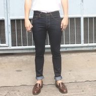 Golden Zebra Jeans กางเกงยีนส์ผ้ายืดสีนํ้าเงินขาเดฟ