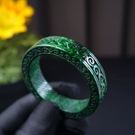 老花青翡翠雕花童鐲手鐲 | 14圍 | 天然緬甸玉翡翠A貨 | 送禮