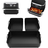 for Ninja Foodi FlexDrawer AF500UK / AF500UKCP Air Fryer, 3 Pcs Reusable Silicone Dual Drawer Liners
