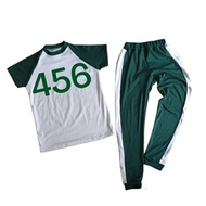 SQUID GAME GREEN COSTUME FOR KIDS (T-SHIRT&JOGGER) PLAIN GREEN PANTS