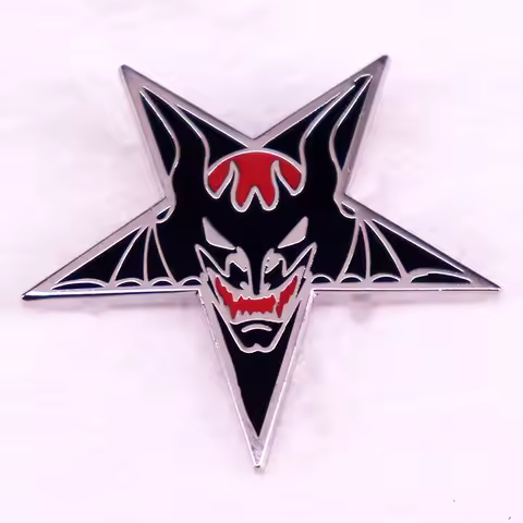 Evil Inverted Pentagram Demon Enamel Pin Devilman Crybaby Akira Fudo Badge Brooch Anime Manga Jewelr