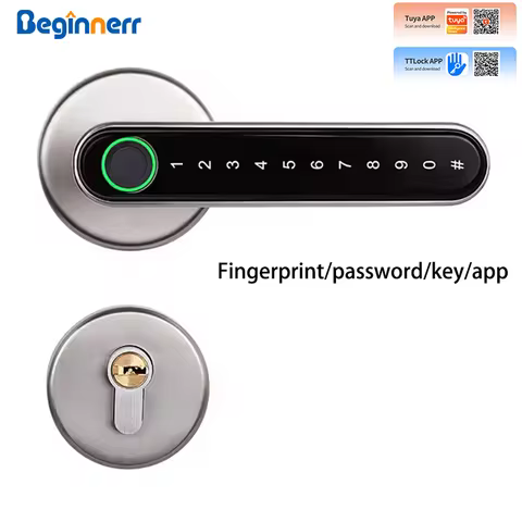 Brazil split lever smart door lock Ttlock Tuya BLE Euro mortise 72mm 85mm Biometic Fingerprint Passw