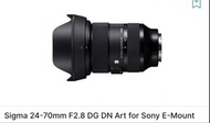 Sigma 24-70mm F2.8 DG DN Art 鏡頭，有鏡頭保護盒齊保證書