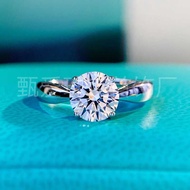 Classic Fashion Jewelry 925 Silver Rhodium Plated Gold Harmony High Carbon Diamond 1.5ct Diamond Rin