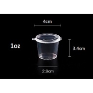 Sauce cup 1oz / 2oz / 4oz | Disposable Plastic Mini Cup | Sauce Container | Mini Cup | Bekas Sos Pla