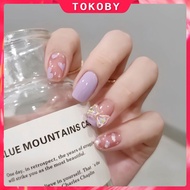 Fake nails nail art + gluepress on nails handmade fake nails long-lasting waterproof glue fake nails