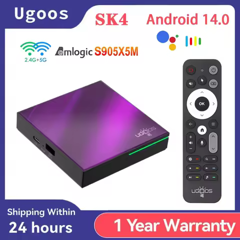 UGOOS SK4 Amlogic S905X5M-J TV BOX Android 14 LPDDR4 4G64G Support Dolby Vison Dolby Audio AI-SR AV1
