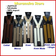 Bretel Suspender Tali Kodok Jojon Coklat BROWN Baju Dewasa Polos Kream Cream Tali Jojon Murah Pria k