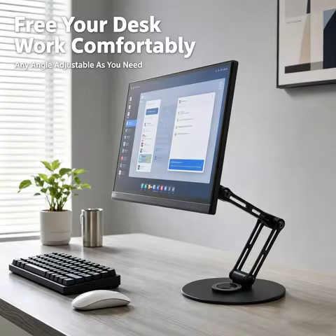 Monitor Foldable Arm Portable Monitor Pad Stand With 360 Rotation Tablet Support Displays Articulate
