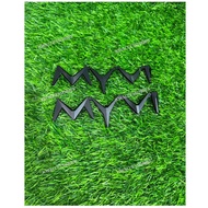 Tulisan MYVI Emblem Logo Matte Black & Glossy Black