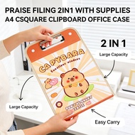 SUPPLIES OFFICE 2IN1 CASE FILING CLIPBOARD PRAISE A4 CSQUARE