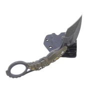 Giant bee karambit tactical fixed blade comping EDC Claw Mini Knife kni164 (Black wash Stone)