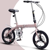 Adult Folding Bike, High-Carbon Steel Frame Folding Bikes Easy Folding City Bicycle with 6 Speed Gears Foldable Bike for Commuting Adults Teenager Men Women