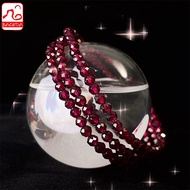 Baceda Natural Almandine Purple Garnet bracelet 3 laps necklace faceted cut design Love of stone