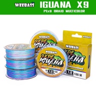 WEEBASS Pe Line-IGUANA Model Braided 9 (MULTI) 100M Cable Fishing