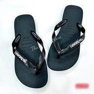 Havaianas Top Black Men's Sandals with Havaianas Silver Tag Charm | Thu Huong