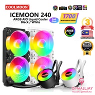 Coolmoon IceMoon 240 240mm 5V ARGB AIO CPU Liquid Cooler, Sync, Support Socket LGA700 Intel/AMD AM4,