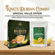 ￼SPECIAL OFFER! RM49.90 Includes 1x Box of Musang King Durian White Coffee Premix & 1x Pouch of Free