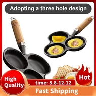 3 Hole Cast Iron Omelet Pan Non-Stick Breakfast Egg Pan Breakfast Grill Cooking Pot Egg Frying Pan P