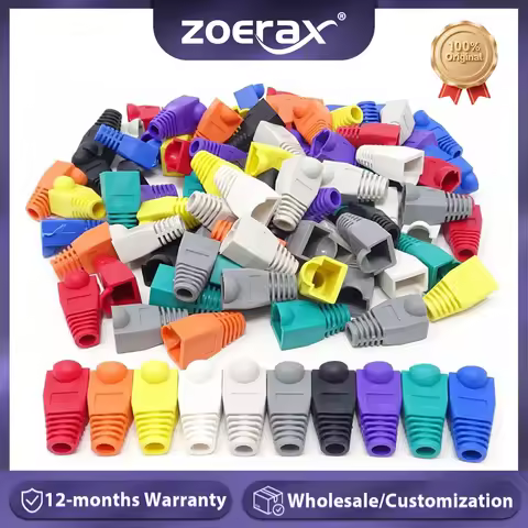 ZoeRax 100 Pack RJ45 CAT6 CAT6E CAT5 CAT5E Ethernet Network Cable Strain Relief Boots Cable Connecto