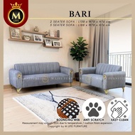M-Life BARI Modern Luxury Velvet Sofa 2/3 Seater Anti Scratch Easy Clean Fabric Sofa / Sofa Kain
