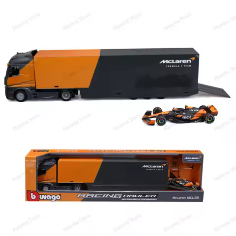 Bburago 2024 F1 Mcl38 Norris Ferrari Transport Vehicle Set Series Truck+W15 #63 George Russell Set S