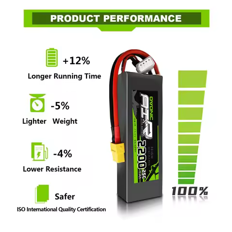 OVONIC LiPo Battery RC 2200mAh 3S 11.1V 25C Max 50C Battery Pack with XT60 Plug for Phantom FC40 Spa