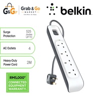 Belkin 4-outlet Surge Protector Power Socket (2m)