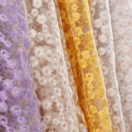 Sunflower mesh embroidery fabric, multi-color embroidery fabric, internet celebrity style daisy hand