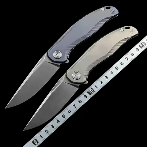 Shirogorov Stellar Ceramic Bearing Titanium Handle Mark M390 Folding Knife