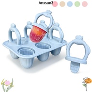 ANXSUN3 Silicone Popsicle Mold, Reusable DIY Baby Teething Ice Cream Stick Mold, Perfect BPA-Free 6 