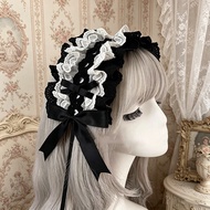 Gothic Style lolita Headband Lace Bow Hair Accessories Dark Sweet Cool lolita Headband lolita Access