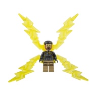 Lego Marvel Super Heroes SH0891: Electro - Black and Dark Tan Outfit, Medium Brown Head, Large Elect