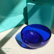 Tiffany &amp; Co. 經典藍琉璃碗 Thumbprint Bowl 義大利 玻璃 工藝 Elsa Peretti