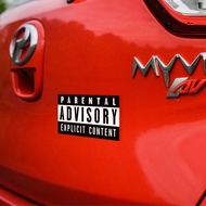 Parental Advisory Explicit Content Sticker Car Decal