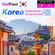 Korea 4G eSIM 500MB/1GB/2GB/3GB/5GB/10GB/20GB 4G Data