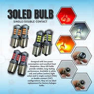 CPAO 1156/1157-3030-30LED BULB SINGLE/DUAL CONTACT YELLOW/RED/WHITE PAIR