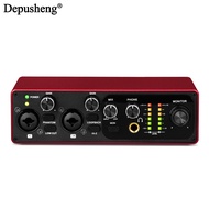 การ์ดเสียงระดับมืออาชีพ Depusheng MK22P อินเทอร์เฟซเสียง USB 48v Phantom Power Supply สําหรับ Live S
