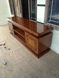 Meja TV Kabinet Rak TV Lemari Sliding Door Minimalis Kayu Jati Jepara