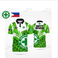Unique 3D Philippine theme color SAFETY FIRST SAFETY OFFICER polo T-shirt 2026 version, essence bles