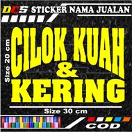 CUTTING STICKER WITH SOUGH & DRY WRITING STICKER WITH WRITING FOR SALES NAME