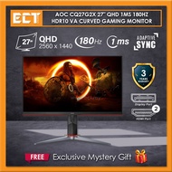 AOC CQ27G2X 27" QHD (2560 x 1440) 1ms 180Hz HDR10 VA Curved Gaming Monitor (HDMI,DP)
