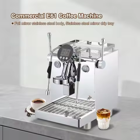 GZZT CME61 Commercial Coffee Machine with E61 Group Head PID Temp Control 2L+1.5L Dual Boiler T3 Hea