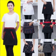 Ready Stock Waiter men's and women's half-length aprons Western restaurant hotel cafe cafeteria cant
