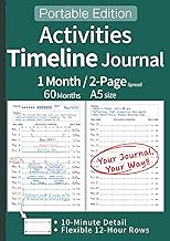Activities Timeline Journal - Portable Edition - A5 size - English -: 60-Month A5 Portable - 1 Month
