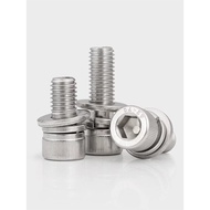 Yz-  M2.5 M3 M4 M5 M6 M8 304 Stainless Steel Hexagon Hex Socket Cap Head SEM Screw Flat Washer Sprin