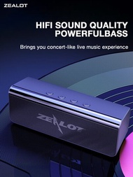 ZEALOT便攜式無綫音箱,強大低音,雙大聲喇叭,3D環繞聲,①無線
②無鋼圈5.0,IPX5防水,適用於移動的兼容,音箱適用於,禮品適用於
