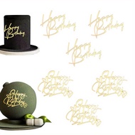 6PCS Acrylic Simple Font Happy Birthday Cake Topper Birthday Party Decoration