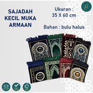 Small Turkish Feather Prayer Rug Sejadah, Armaan Prostration Prayer Rug, Color, Size 35 x 60 cm